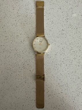 Timex stainless steel gold color WR30 meters CR2018 water women’s adjustable